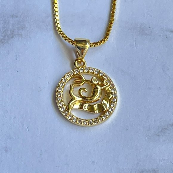 Gold Plated CAPRICORN‎ Sing Zodiac Horoscope Pendant Necklace - Picture 9 of 11